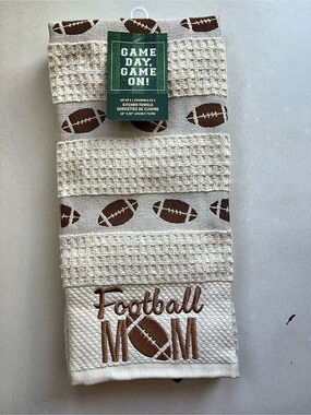 Game Day, Game On! Football Mom Kitchen Towels Set of 2 Identical